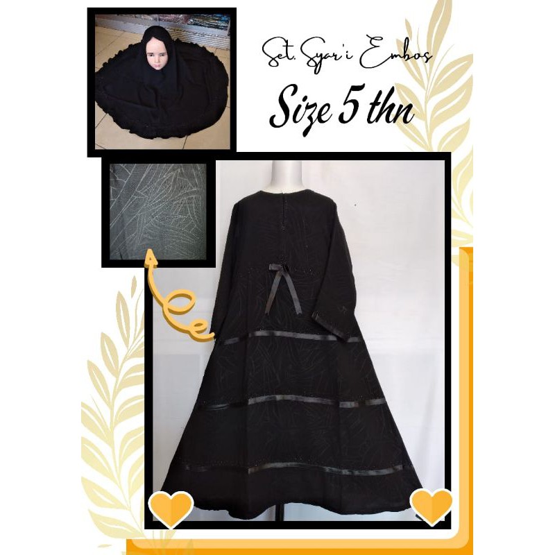 Set Gamis temboro Anak Umur 5thn