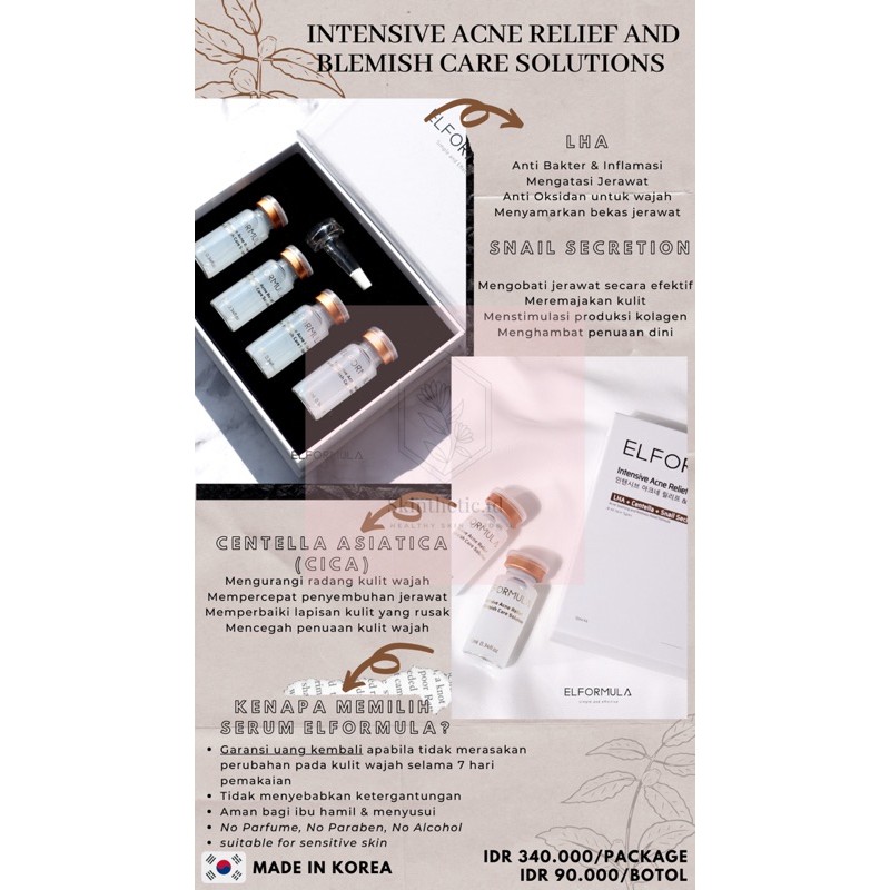 ELFORMULA INTENSIVE ACNE RELIEF AND BLEMISH CARE SOLUTIONS