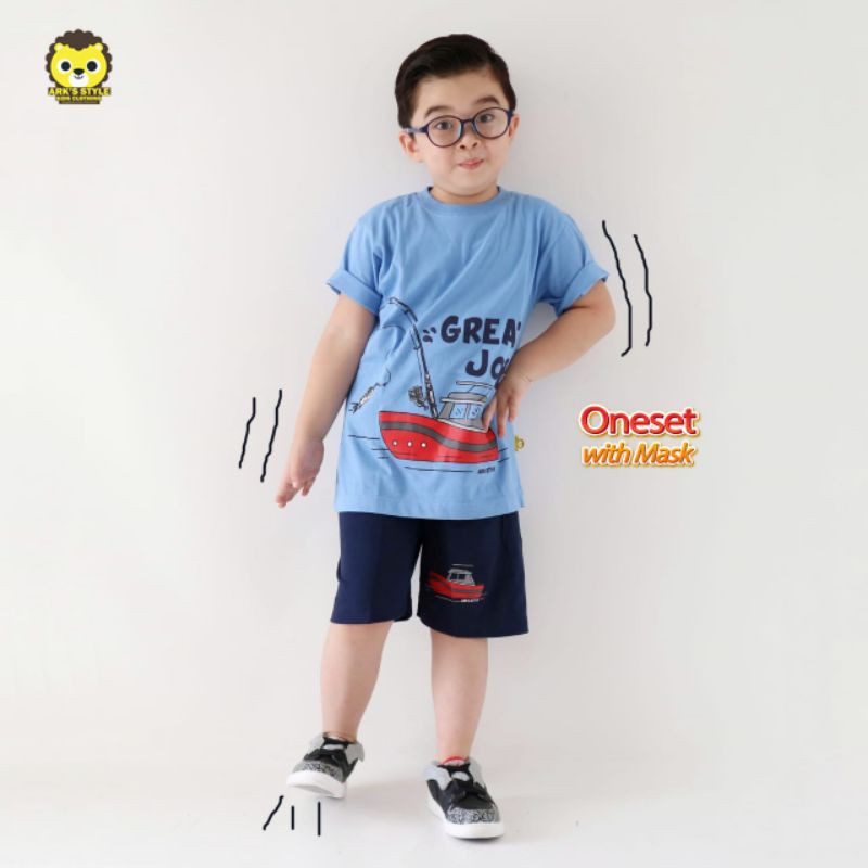 Setelan Anak One Set Free Masker Ark's Style