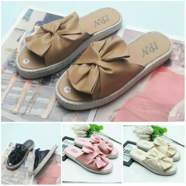 SENDAL PITA IKAT LUCU SANDAL WANITA FLATFORM CEWEK CEWE REMPEL RUBI MODEL IMPORT MURAH