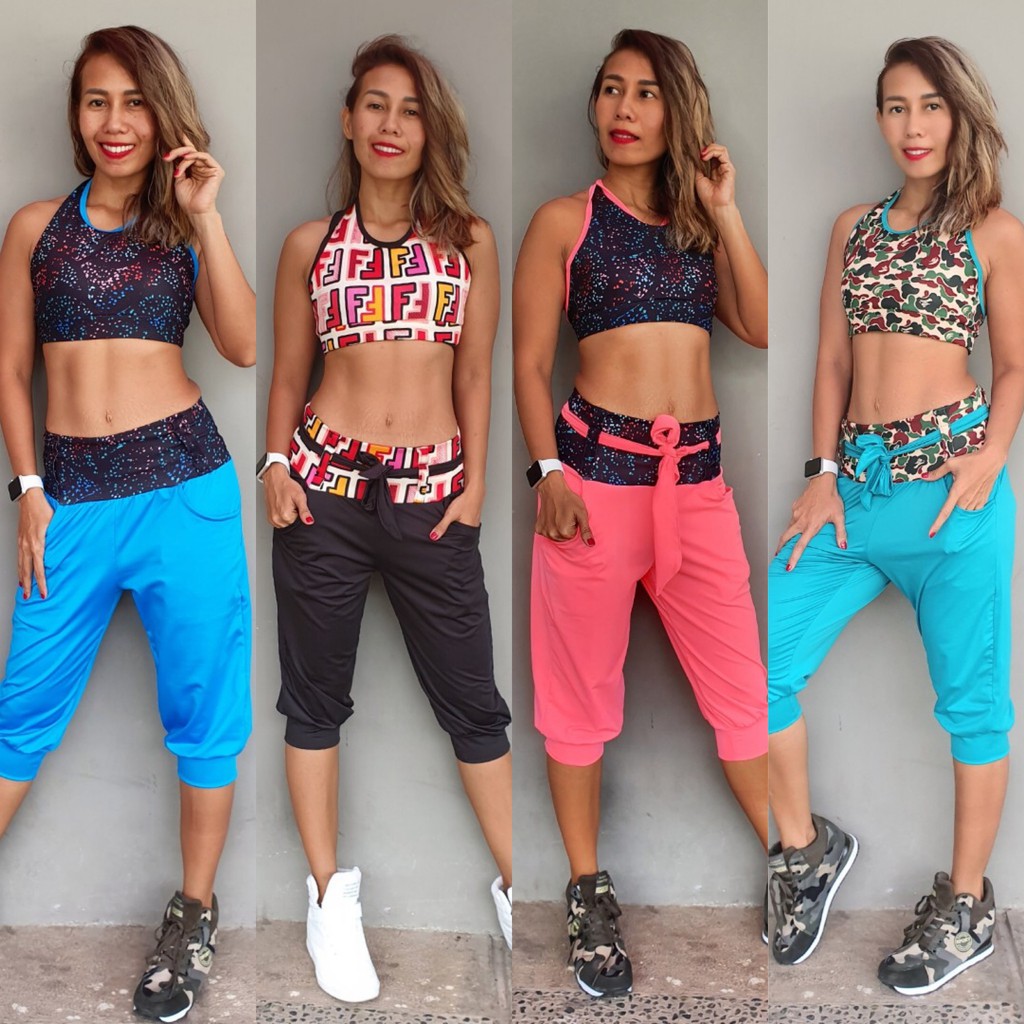 SET BRA JOGGER PENDEK Setelan  Baju  Senam  Aerobic Set Zumba 