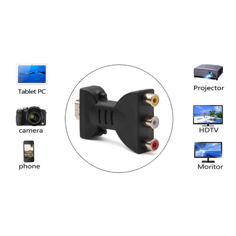 (dreamdreaming.id) Adapter Sinyal AV Digital 1080p HDMI Ke VGA HDMI Ke AV RCA