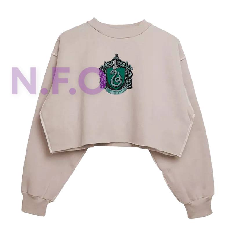 SLYTHERIN LOGO HARRY POTTER CROPE SWEATER BAHAN FLEECE (V1)