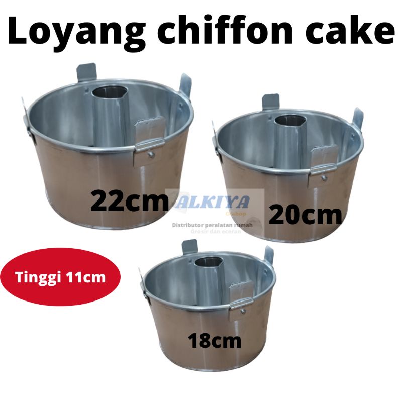 Loyang kue bolu shiffon cake/tegak lurus /Loyang bongkar pasang dengan varian ukuran 18cm, 20cm, 22cm Tinggi 11cm