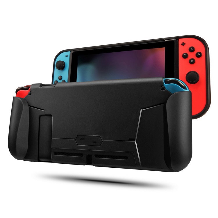 MEO Casing TPU Grip Handle with Game Card Slot Storage for Nintendo Switch - YXPJ00805BK - Black