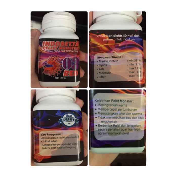 Pelet Monster 40gr Makanan Pakan Pellet Terbaik Ikan Cupang Guppy
