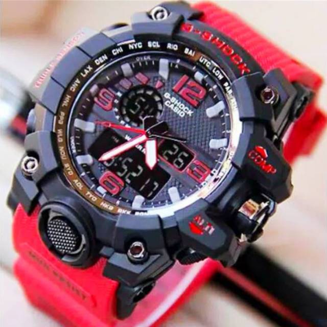 Jam Tangan Casio Gshock GWG1000 Water Resist Renang - Hitam tali Merah