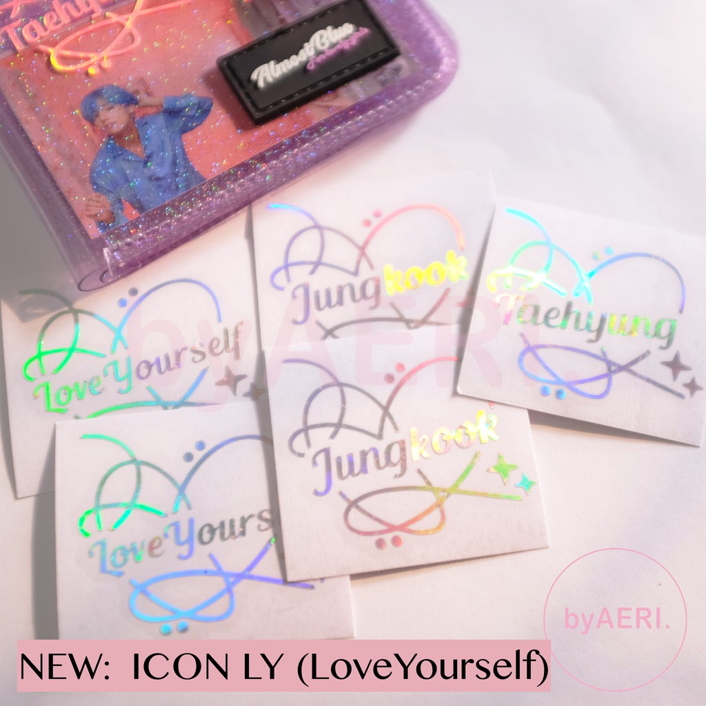 B T S LOVE YOURSELF HOLOGRAM STICKER (ICON LY READY STOCK)