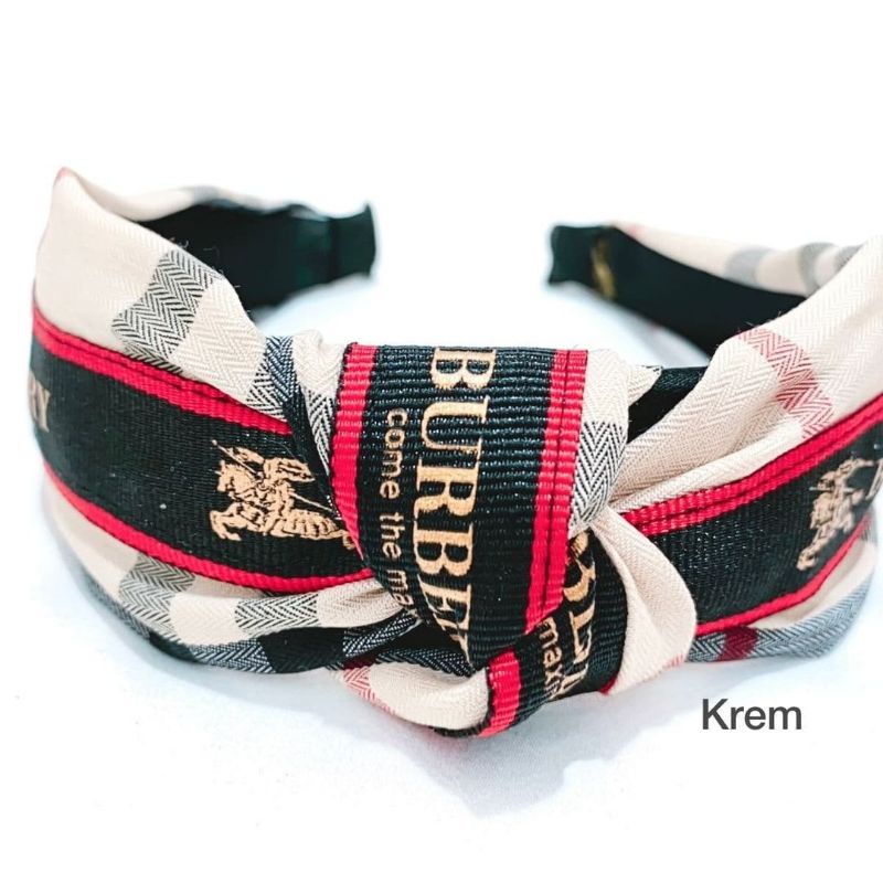 Bando korea Premium Quality Motif Burberryxx Bandana Lebar Import  Bando Korea Fendix Bahan Bagus Bandana import Branded Band B-88902