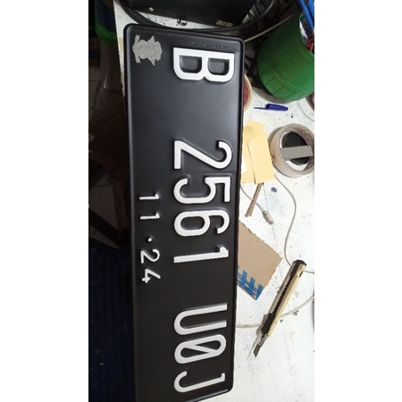 plat nomor mobil (cutting stiker) 2 plat