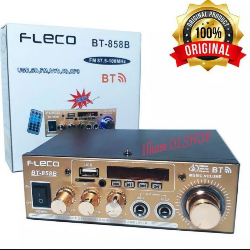 Power Amplifier Fleco Original F858b Wireless Digital Karaoke Bluetooth