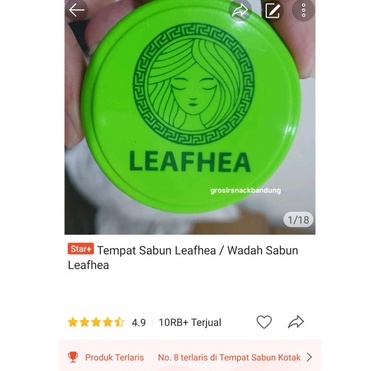 Tempat Sabun LEAF HEA / Wadah Sabun LEAF HEA (SABLON , BUKAN STIKER)