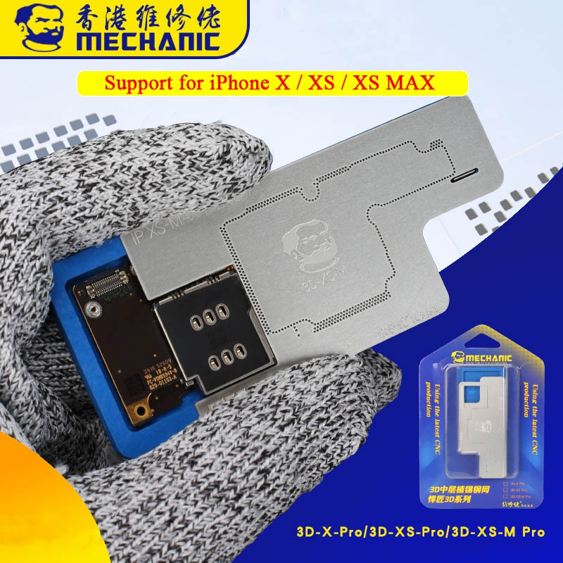 MECHANIC 3D BGA Stencil for iPhone X XS XS MAX Motherboard Middle Layer Planting Tin Steel Net BGA