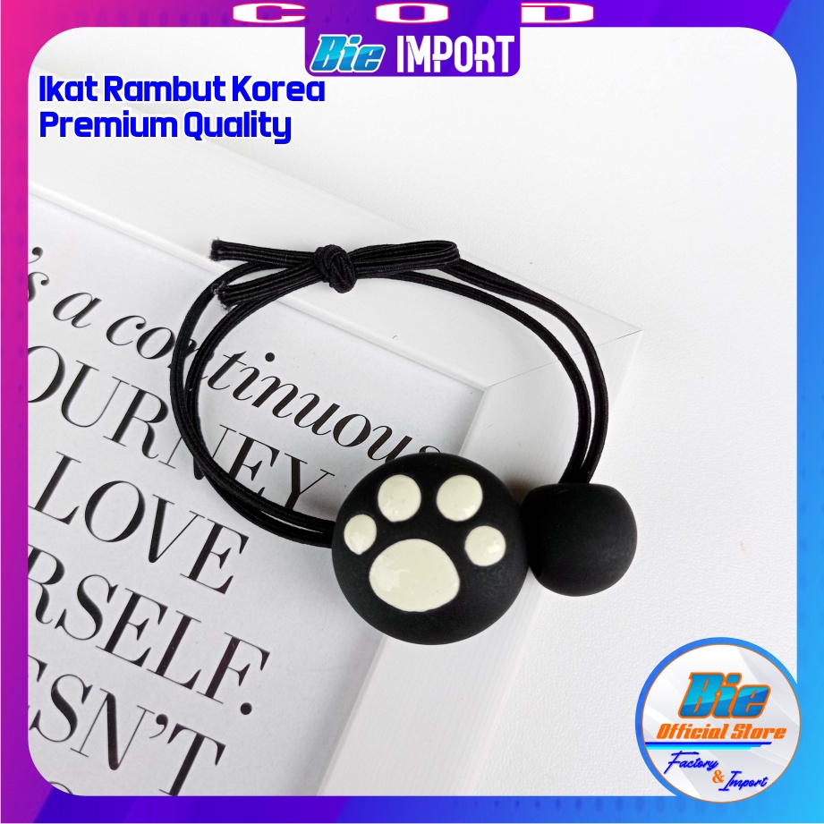 Ikat Rambut Korea Premium Elastis Warna Hitam