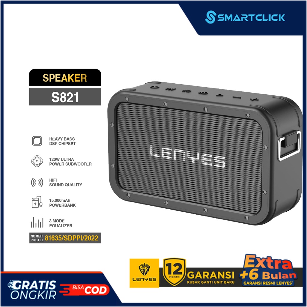 Lenyes S821 Wireless Bluetooth Speaker Waterproof DSP Heavy Bass Hi-Fi