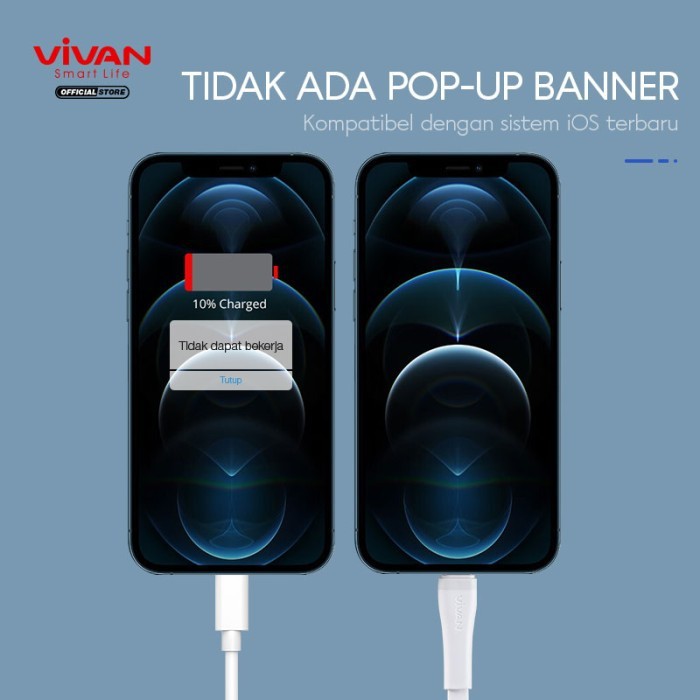 Vivan SL200S 2meter M Kabel Data Cable Lightning Fast Charging 2A