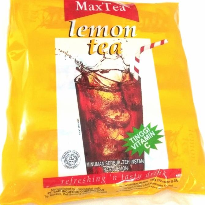 

[COD] max tea lemon tea 750 - 30 sachet x 25 gr teh serbuk rasa lemon halal [COD]