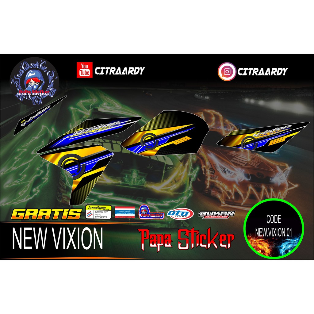 STRIPING VIXION NVL - STIKER DEKAL MOTOR VIXION NVL - STICKER DECAL VIXION NVL
