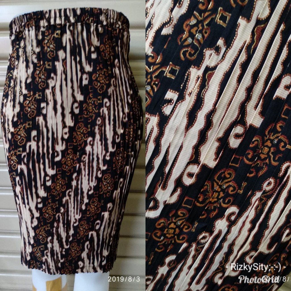 SB Collection Rok Plisket Winia Pendek Midi Batik Jumbo Wanita