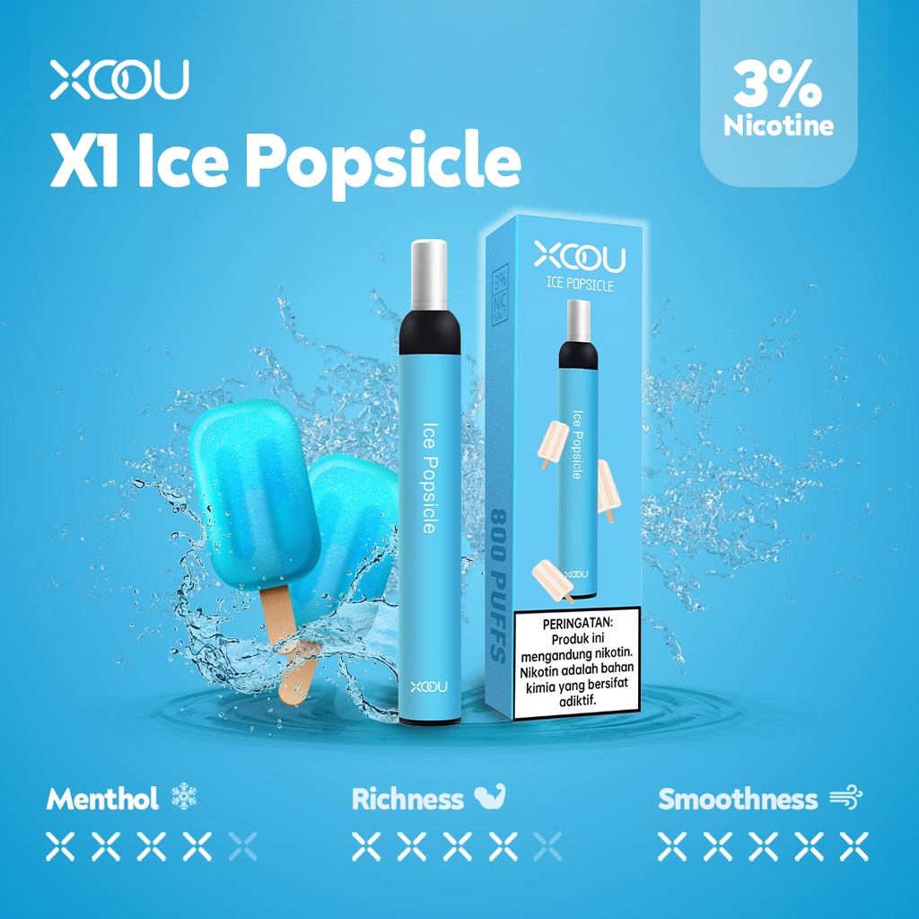 [PNCSID] [RELX COMPATIBLE] XOOU Mint Flavour Pods / Cartridge - Ice Popsicle