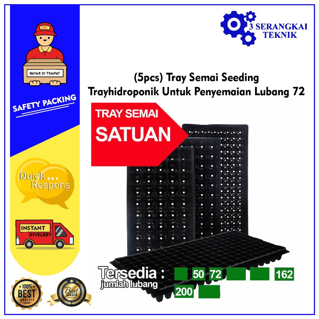 Tray Semai Seeding Tray hidroponik Untuk Penyemaian Lubang 72