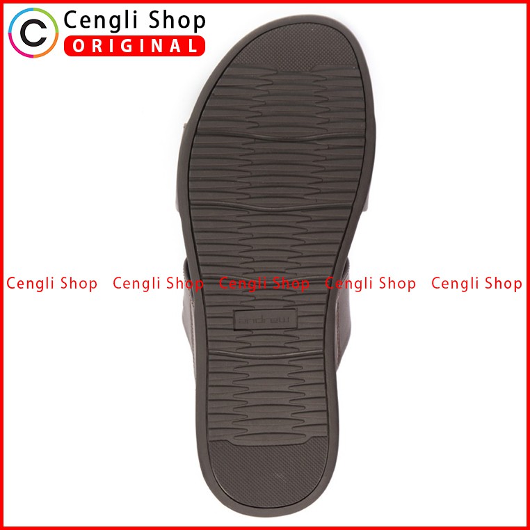 SANDAL ANDREW PRIA TERBARU ORIGINAL CASUAL KULIT BRANDED COKLAT ANM10