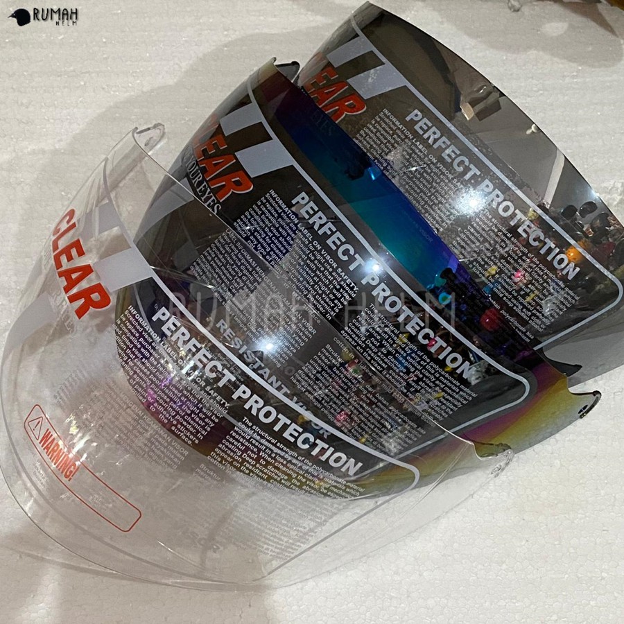 Kaca Visor Helm GM Fighter/ Evolution/ Rocket Bening Clear Pelangi Silver