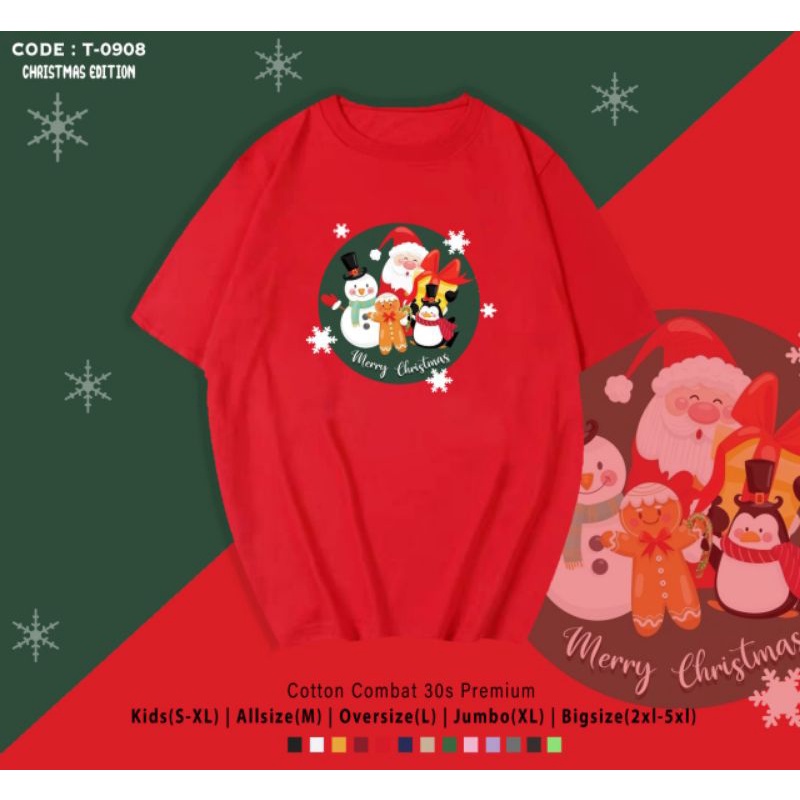 KAOS NATAL SANTA SNOWMAN/KAOS KATUN EDISI NATAL SANTA XMAS SNOWMAN