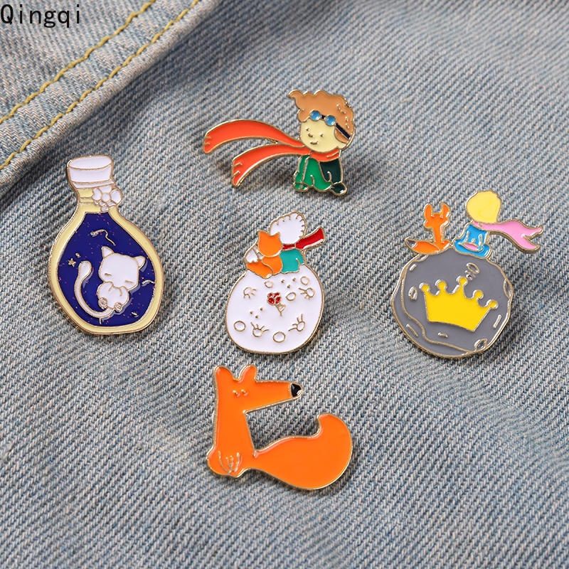 Bros Pin Enamel Desain Little Prince Fox Rose Planet B612 Gaya Klasik Untuk Hadiah Anak
