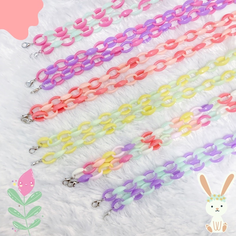 Strap Masker Rantai Akrilik anak-anak dan dewasa | Rantai Masker Akrilik warna-warni | Tali Masker A