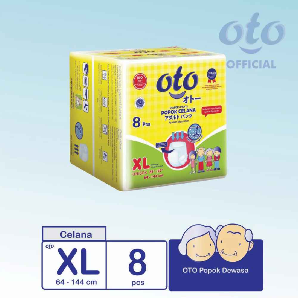 celana - pants, popok, popok dewasa,  RAK - OTO Diapers Adult Pants Popok Dewasa model Celana Ukuran XL - isi 8 pcs