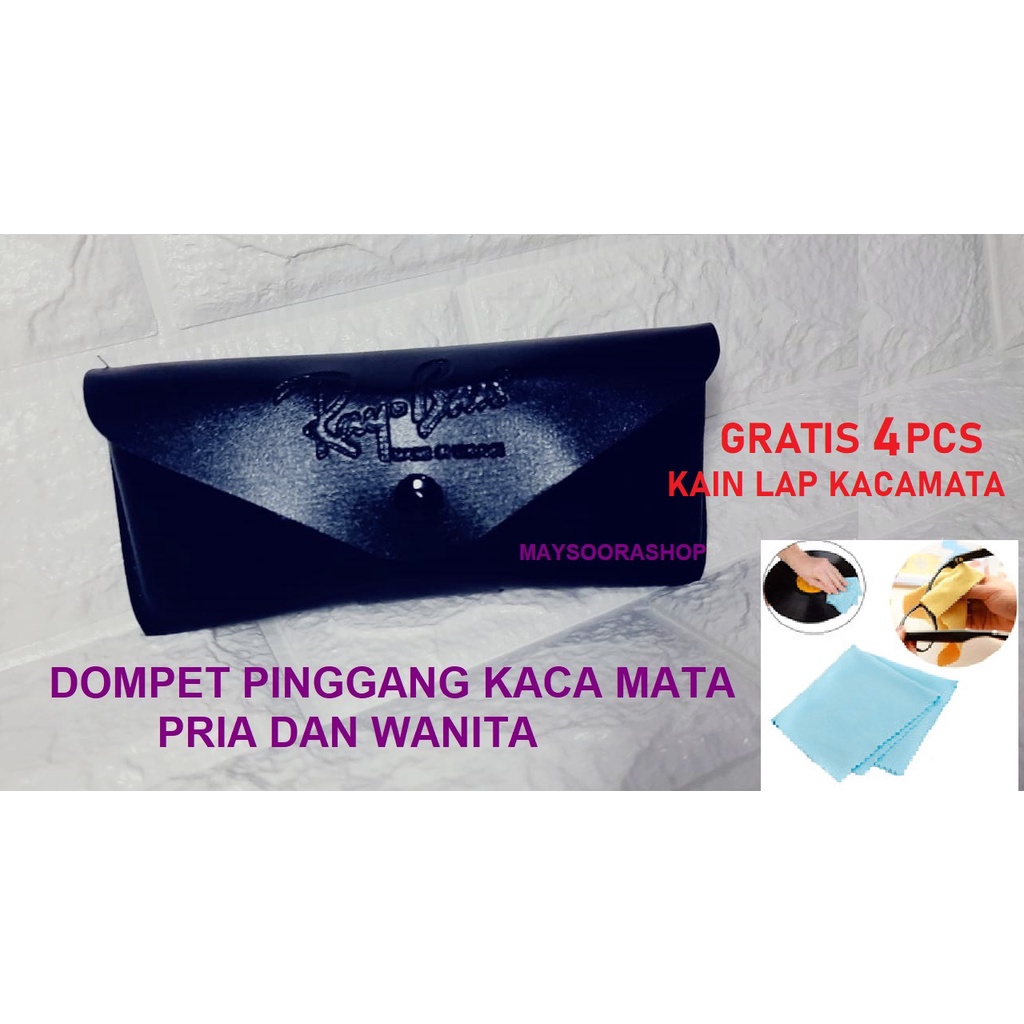 Promo Grosir Laris Murah Dompet Pinggang Kacamata Gratis 4 Pcs Kain Lap Kacamata/ Tempat Kaca mata Ikat Pinggang / Kotak /Dompet / sarung Kaca mata Hitam/ MGM27