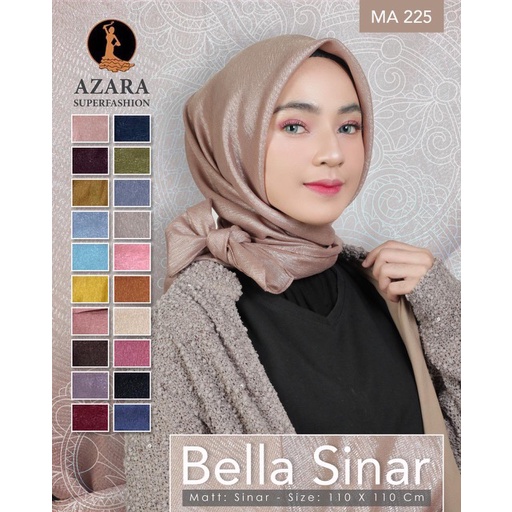 Bella Sinar Glowing AZARA Lasercut/Hijab Segiempat Bella Sinar AZARA Lasercut