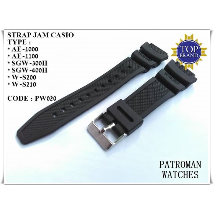 Original STRAP TALI JAM CASIO AE-1000, AE-1100, W-S200, W-S210, SGW-300H Premium Kekinian