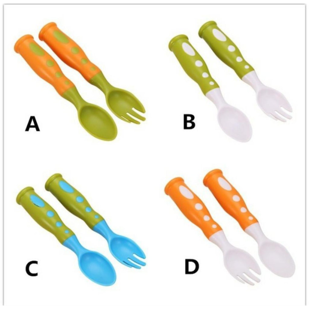 Claire's Colorful Baby Spoin &amp; Fork Set