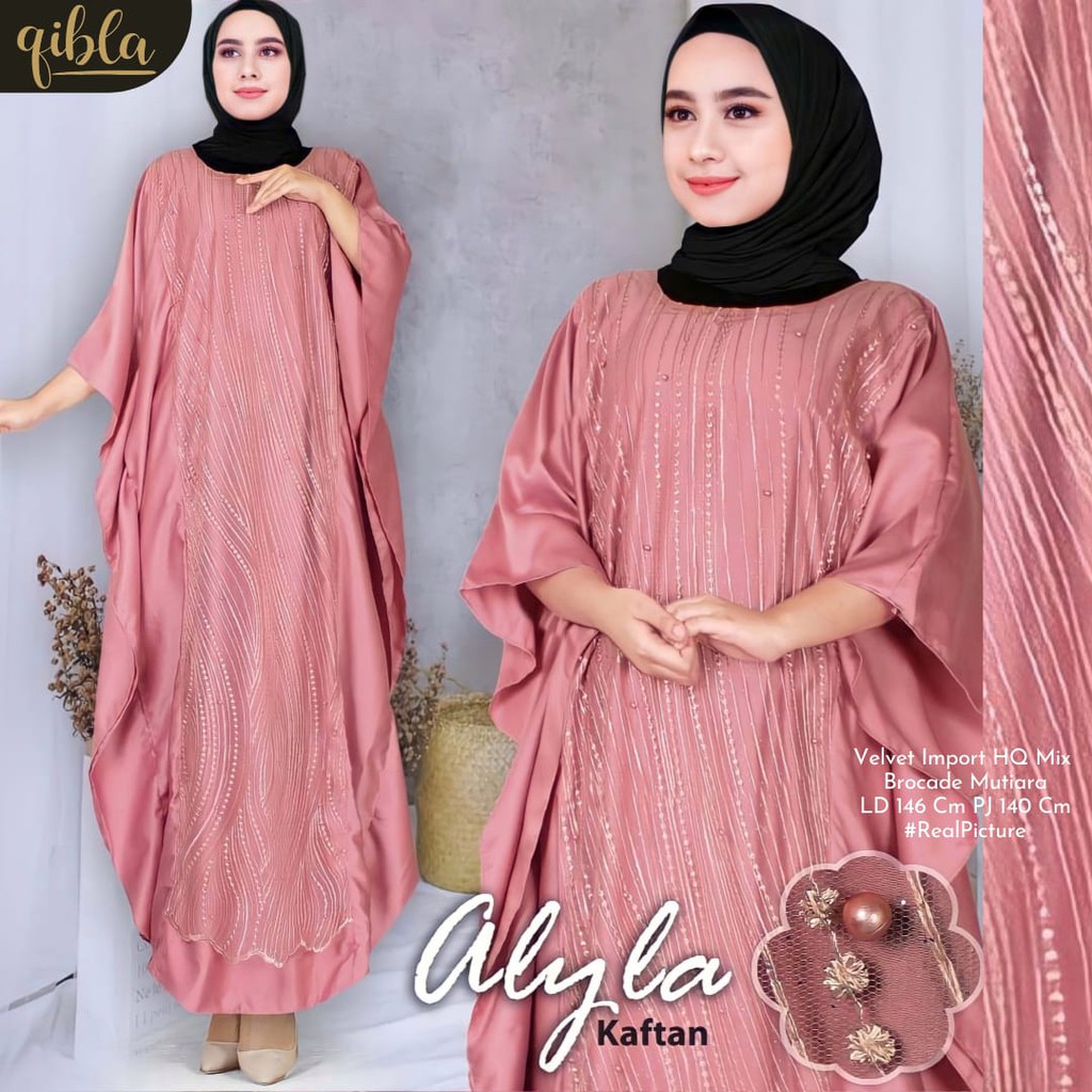 RHS ~ alyla kaftan kaftan premium bahan ceruty babydoll ori solo by qibla hijab