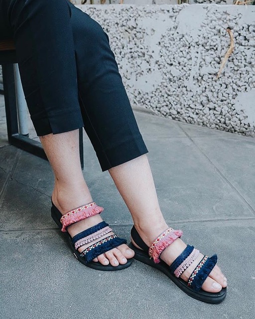 Blacky A14 / sandal boho / sandal couple / sandal bohemian / sandal etnik / sandal cewek-1