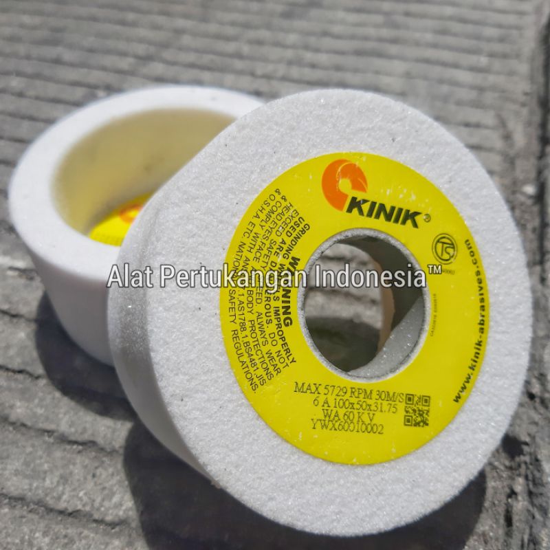 BATU GERINDA MANGKOK KINIK 4 INCH GURINDA ASAH POLES GRINDA DUDUK 4" GRIT 60 80