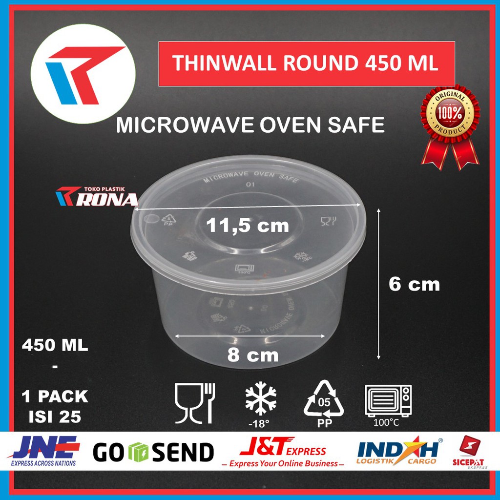THINWALL ROUND 450 ML FOOD CONTAINER 450 ML TEMPAT MAKAN PLASTIK 450 ML MANGKOK PLASTIK 450 ML