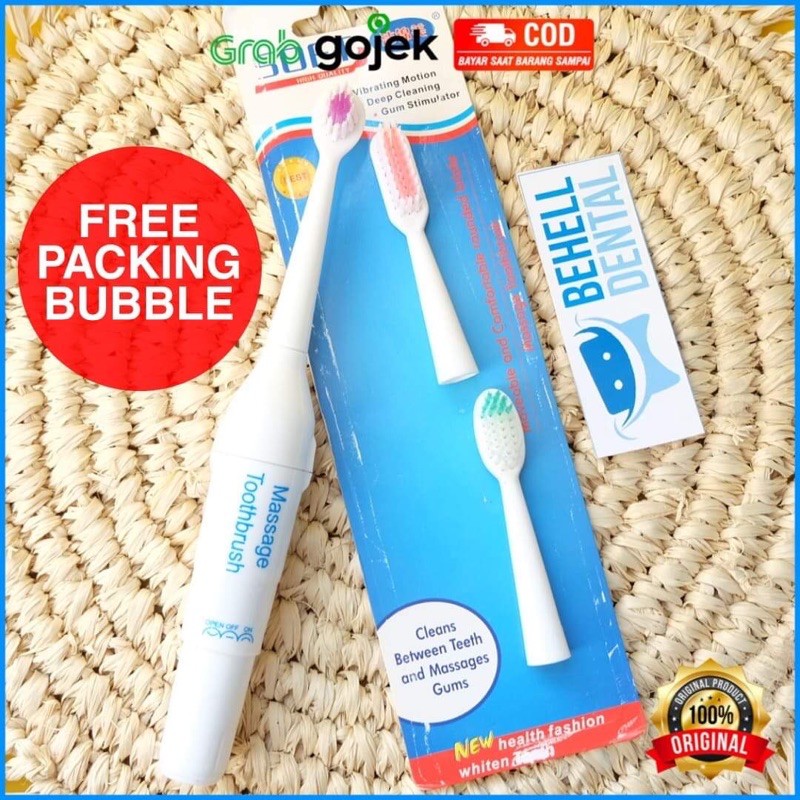 HOT PROMO Set Sikat Gigi Elektrik Baterai Tooth brush Bisa Untuk Ber behel / tidak Electrik electric Vibrate Behelldental