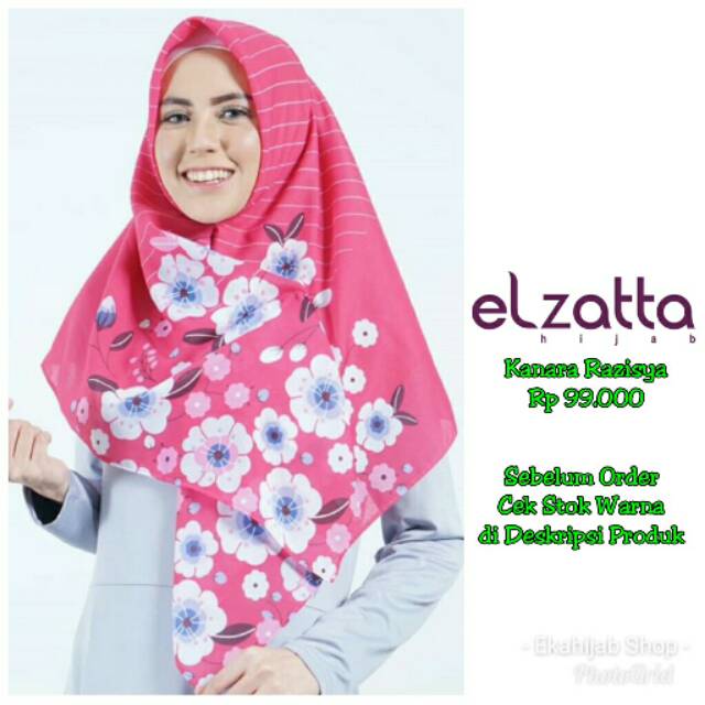 Hijab Jilbab Syari LEBAR Kerudung Segi Empat KANARA RAZISYA Scarf ELZATTA Original