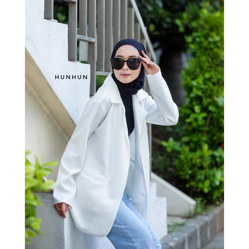 CUCI GUDANG!! Alba Blazer Outer Blazer Basic Scuba Atasan Kerja Wanita Outer Polos Murah Korean Look  Pusatgrosir_solo