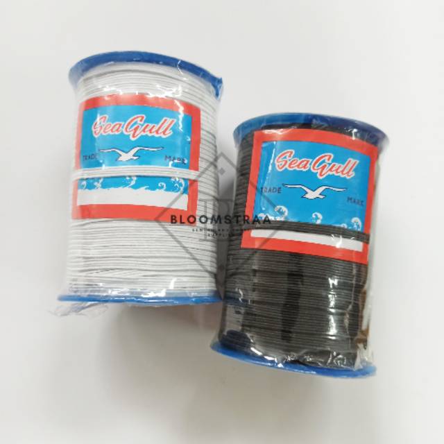 Tali karet elastis pipih 4mm elastic band 0,4cm tali masker gepeng per meter