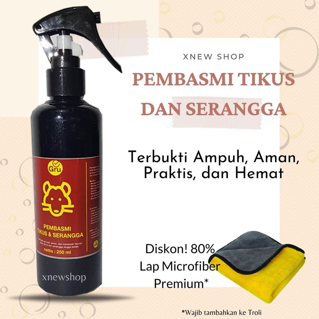 Spray Anti Tikus dan Serangga GRU ampuh/Obat Tikus Pengusir Pembasmi Tikus di rumah dan mobil 250ml