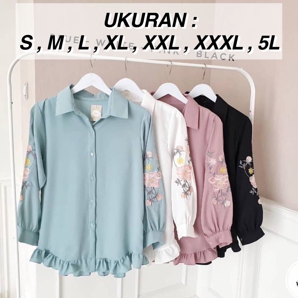 PROMO MINGGUAN ( 5L XXXL XXL XL L M S ) ATASAN WANITA BEST SELLER / floria shirt | PAKAIAN WANITA