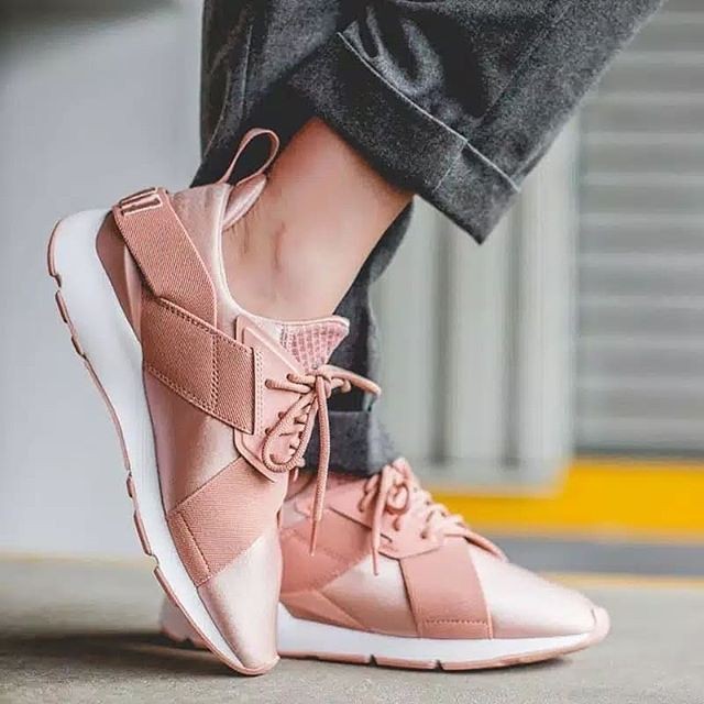 Sepatu Puma Muse Satin Strap Pink White Premium Original