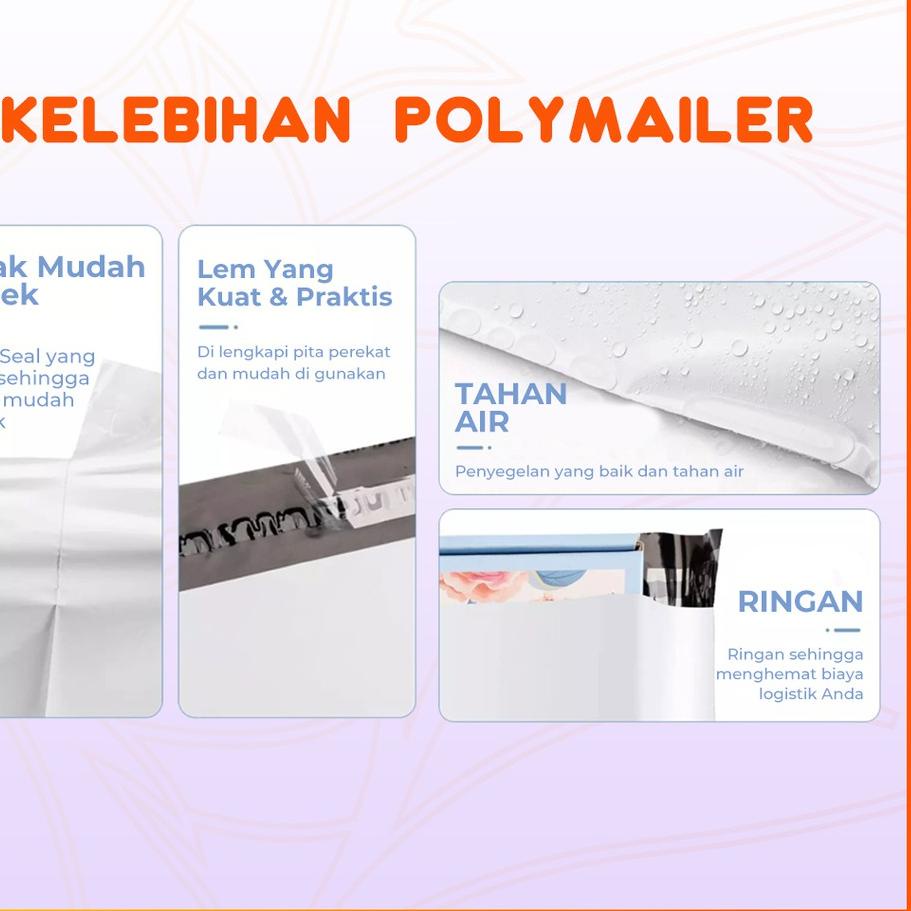 

Miliki Plastik Polymailer Bag 35x45 Kantong Amplop Packing Seal Olshop Online Shop ol on shop Isi 100 pcs ..