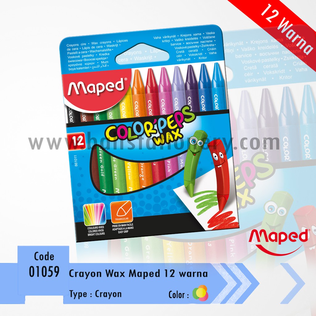 

Maped Wax Crayon set 12 warna