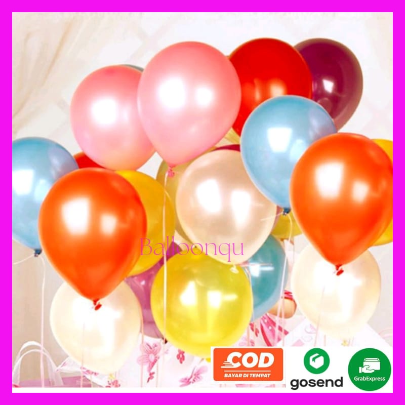 [Paket isi 10pc] BALON METALIK 12INCH / BALON LATEX