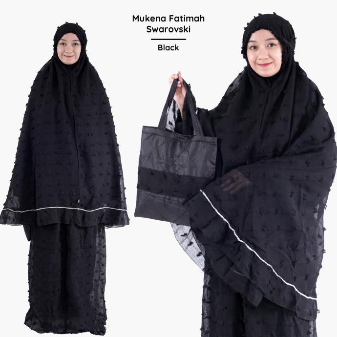 Ori&Terjamin Mukena Rubia Linen Pink - Black